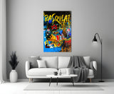 Style of Jean-Michel Basquiat Glass Wall Art || Designer Collection.