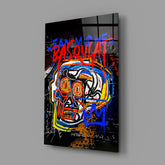 Style of Jean-Michel Basquiat Glass Wall Art || Designer Collection.