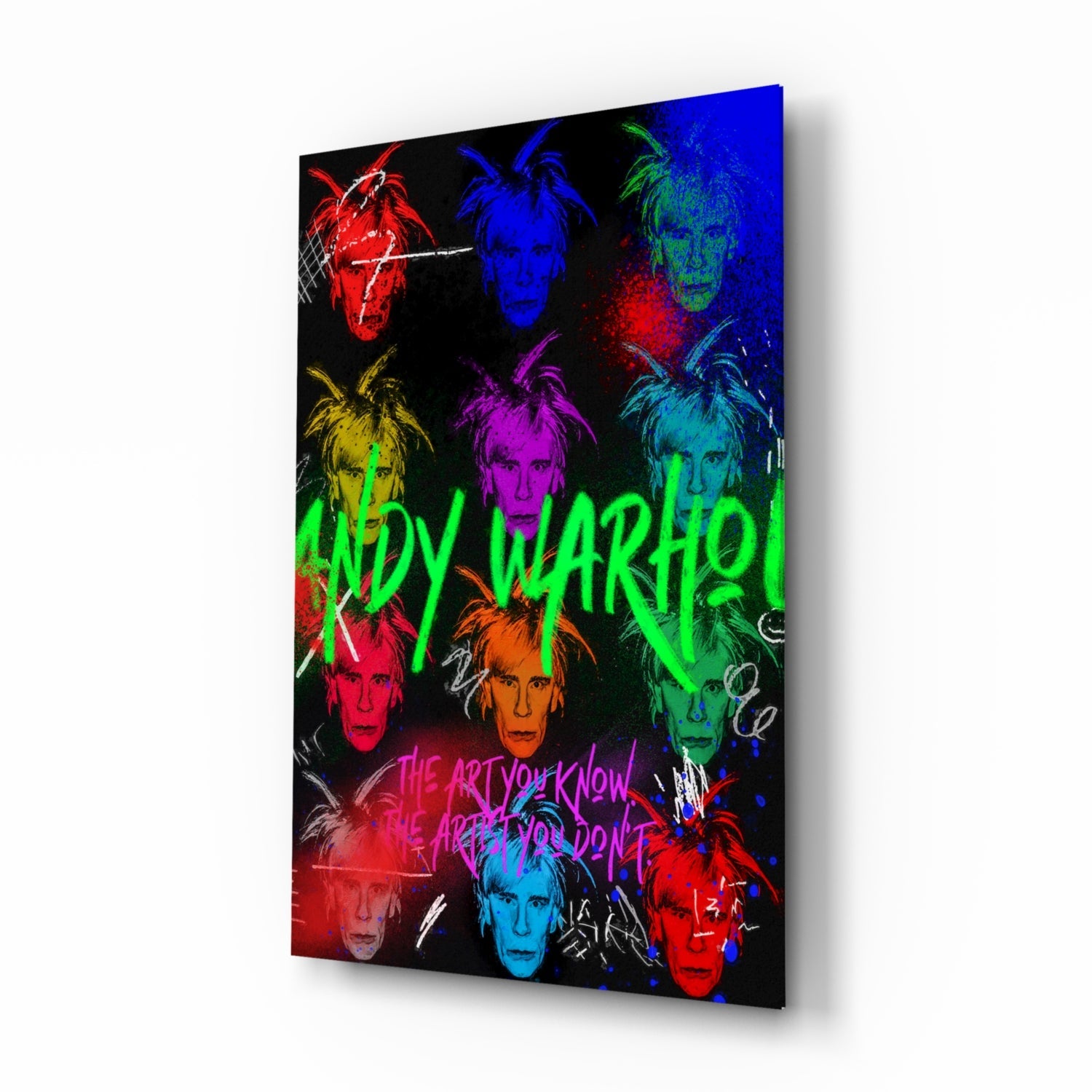 Andy Warhol and Himself Glass Wall Art || Designers Collection.