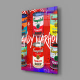 Andy Warhol and Cans Glass Wall Art || Designer Collection.