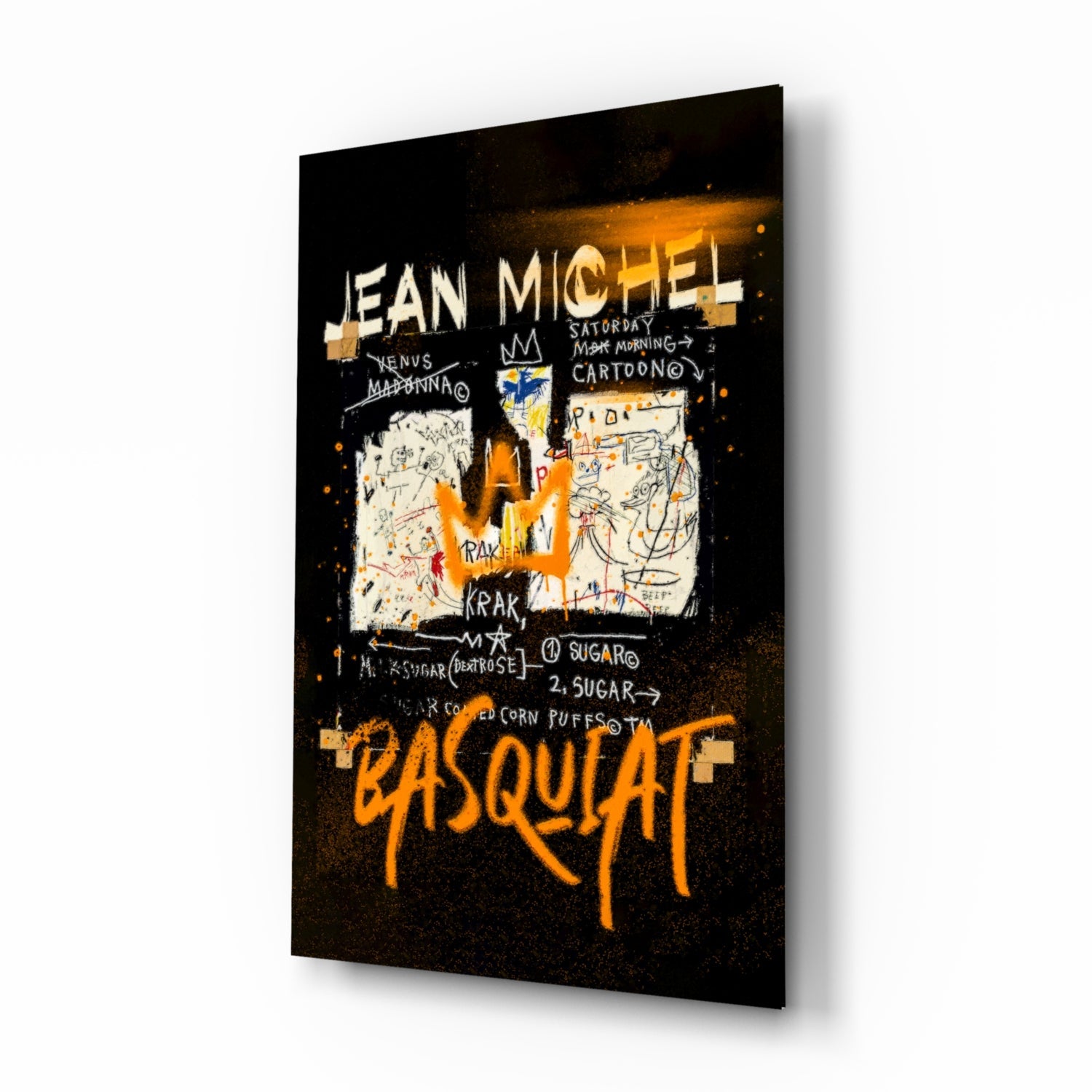 Style of Jean-Michel Basquiat Glass Wall Art || Designer Collection.