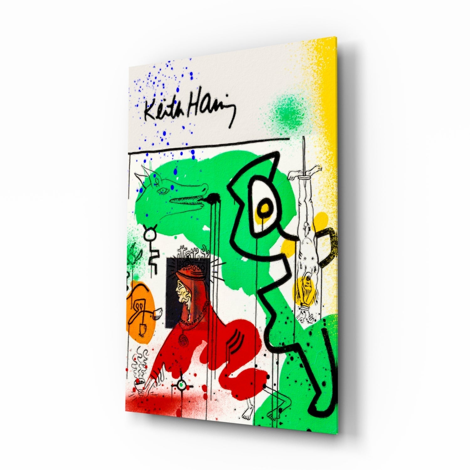 Style of Keith Haring Glass Wall Art || Designer Collection.
