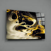 Golden Splash Glass Wall Art || Designer Collection.