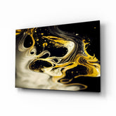 Golden Splash Glass Wall Art || Designer Collection.