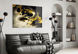 Golden Splash Glass Wall Art || Designer Collection.