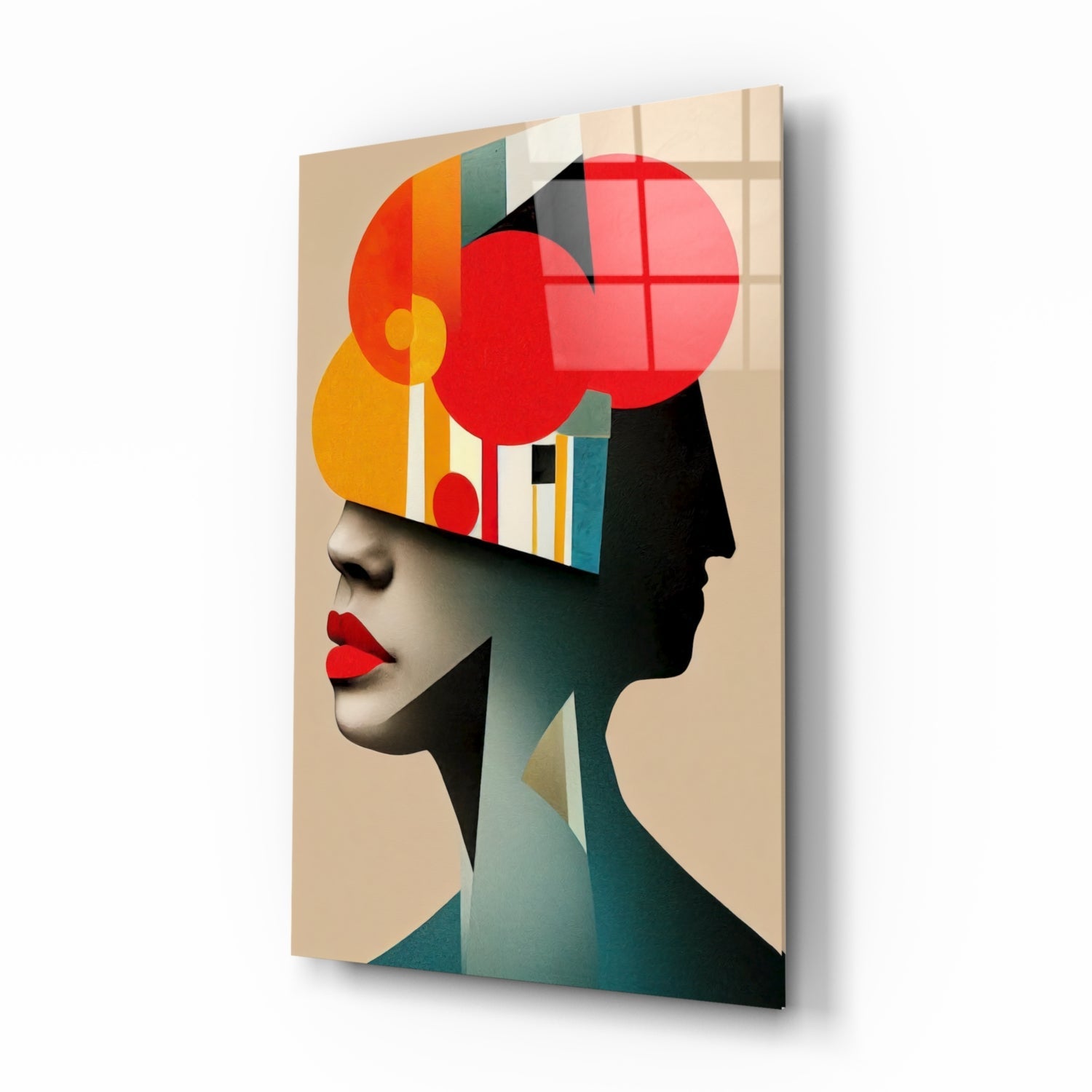 Geometric Thoughts Glass Wall Art || Designer Collection.