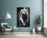 Tiger's Wrath Glass Wall Art || Designer Collection.
