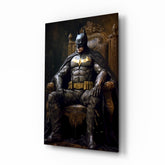 Batman in the Throne Glass Wall Art || Designer Collection.