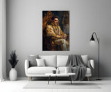 Elvis Presley in the Throne Glass Wall Art || Designer's Collection.