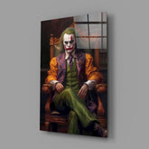 Joker in the Throne Glass Wall Art || Designer Collection.