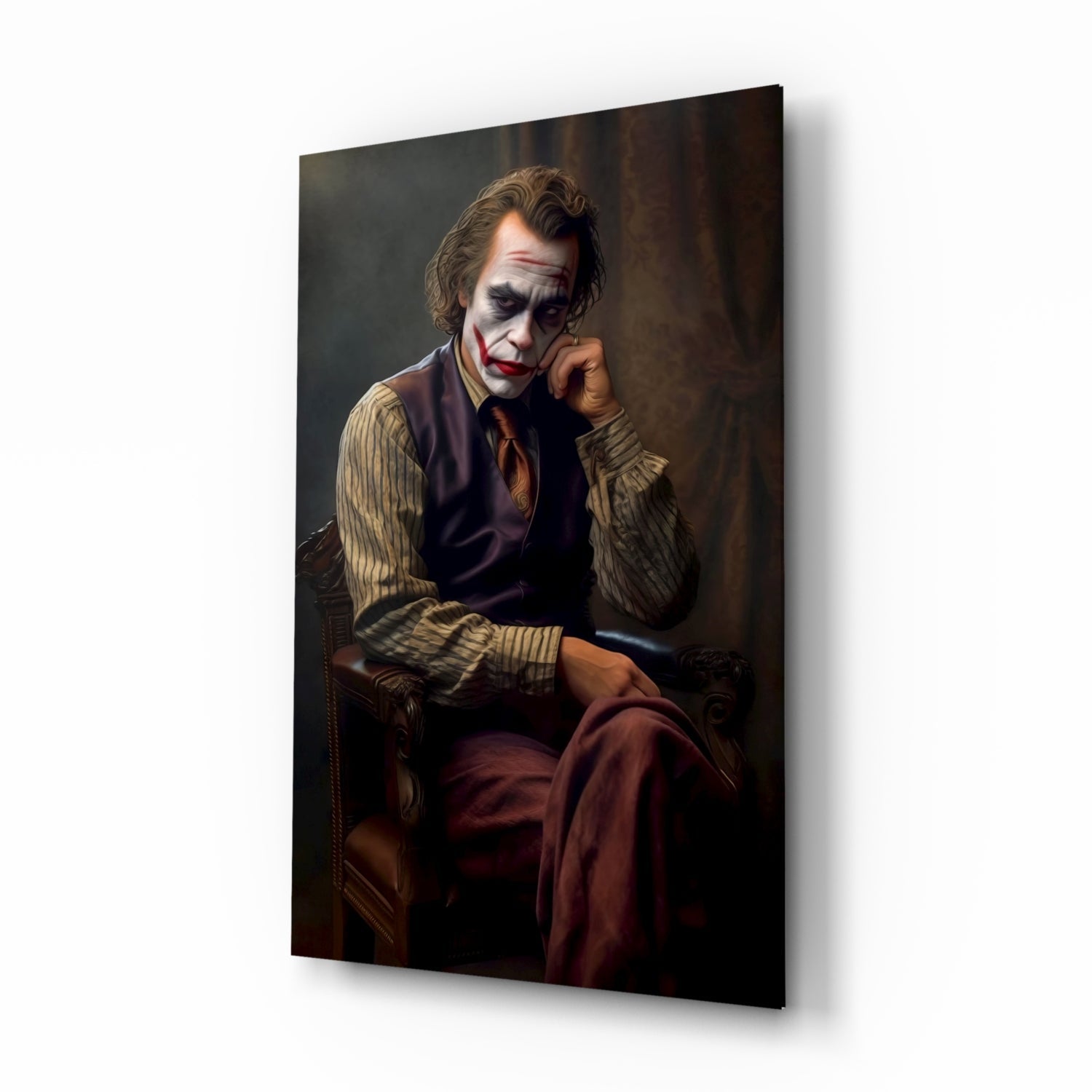 Joker the Thinker Glass Wall Art || Designer Collection.