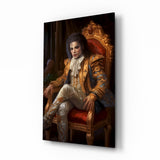 Michael Jackson in the Throne Glass Wall Art || Designer Collection.