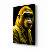 Ape the Cool Glass Wall Art || Designer Collection.