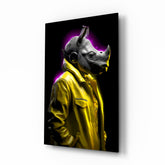 Rhino in Style Glass Wall Art || Designer Collection.