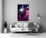 Rhino in Night Glass Wall Art || Designer Collection.