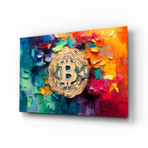 Bitcoin Glass Wall Art || Designer Collection.