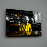 Einstein in the Bar Glass Wall Art || Designers Collection.