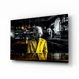 Einstein in the Bar Glass Wall Art || Designers Collection.
