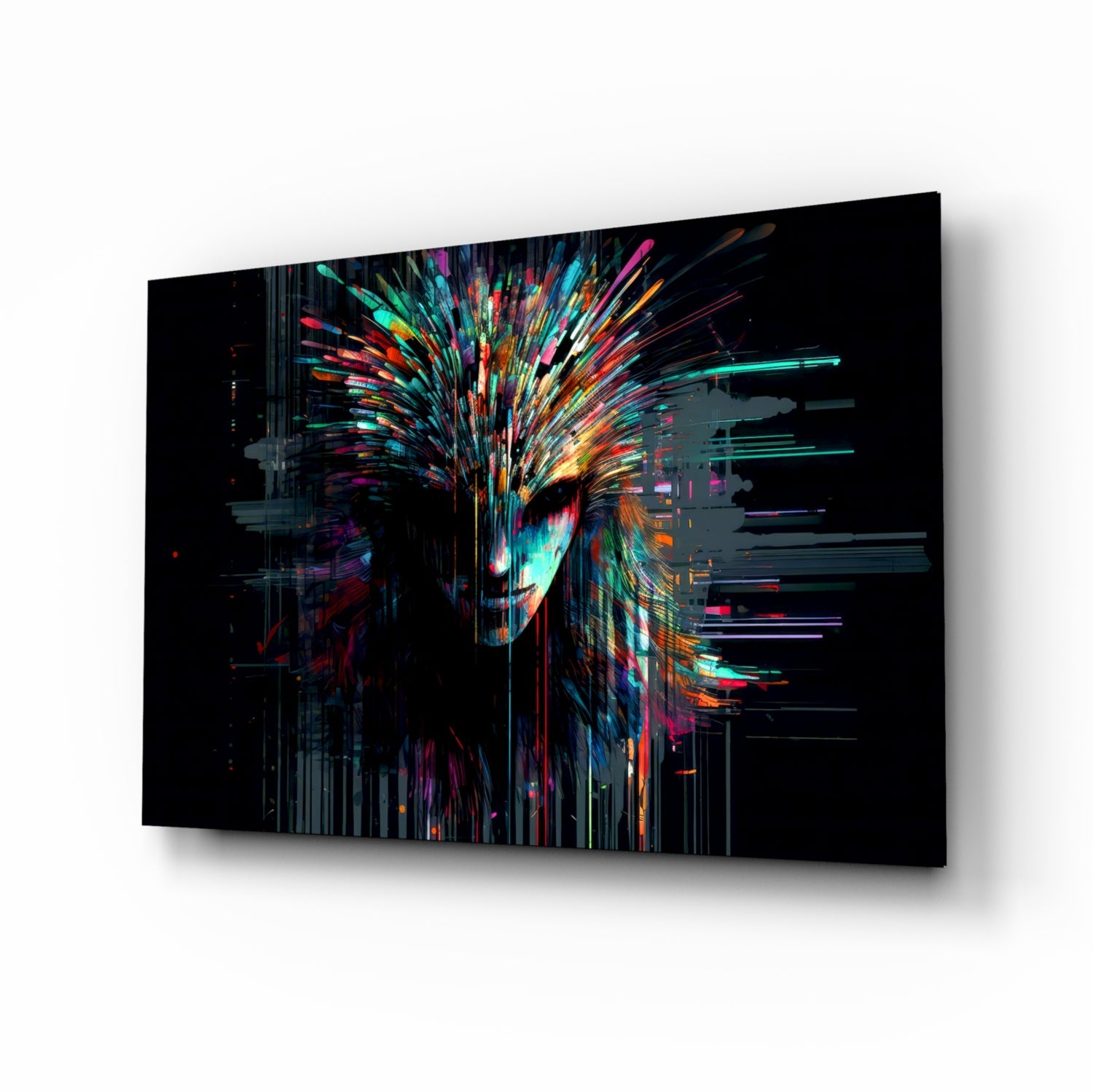 Face of Color Sticks Glass Wall Art || Designers Collection.