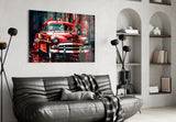 Vintage American Car Glass Wall Art || Designers Collection.