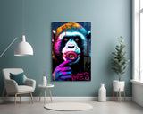 Monkey Kiss Glass Wall Art || Designer Collection.
