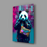 Shopper Panda Glass Wall Art || Designer Collection.