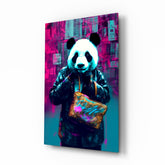 Shopper Panda Glass Wall Art || Designer Collection.