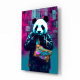 Shopper Panda Glass Wall Art || Designer Collection.