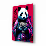 Panda Glass Wall Art || Designer Collection.