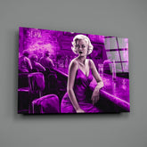 Marilyn in the Bar Glass Wall Art || Designer Collection.
