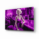 Marilyn in the Bar Glass Wall Art || Designer Collection.