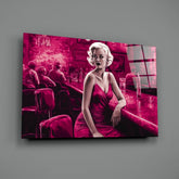 Marilyn in the Bar Glass Wall Art || Designer Collection.