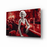 Marilyn in the Bar Glass Wall Art || Designer Collection.