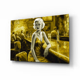 Marilyn in the Bar Glass Wall Art || Designer Collection.