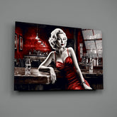 Marilyn in the Bar Glass Wall Art || Designer Collection.