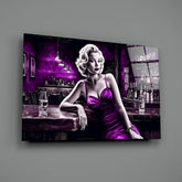 Marilyn in the Bar Glass Wall Art || Designer Collection.