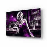 Marilyn in the Bar Glass Wall Art || Designer Collection.
