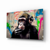 Thinking Monkey Glass Wall Art || Designer Collection.