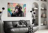 Thinking Monkey Glass Wall Art || Designer Collection.
