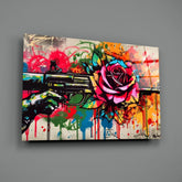 Rose Bullet Glass Wall Art || Designer Collection.