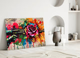 Rose Bullet Glass Wall Art || Designer Collection.