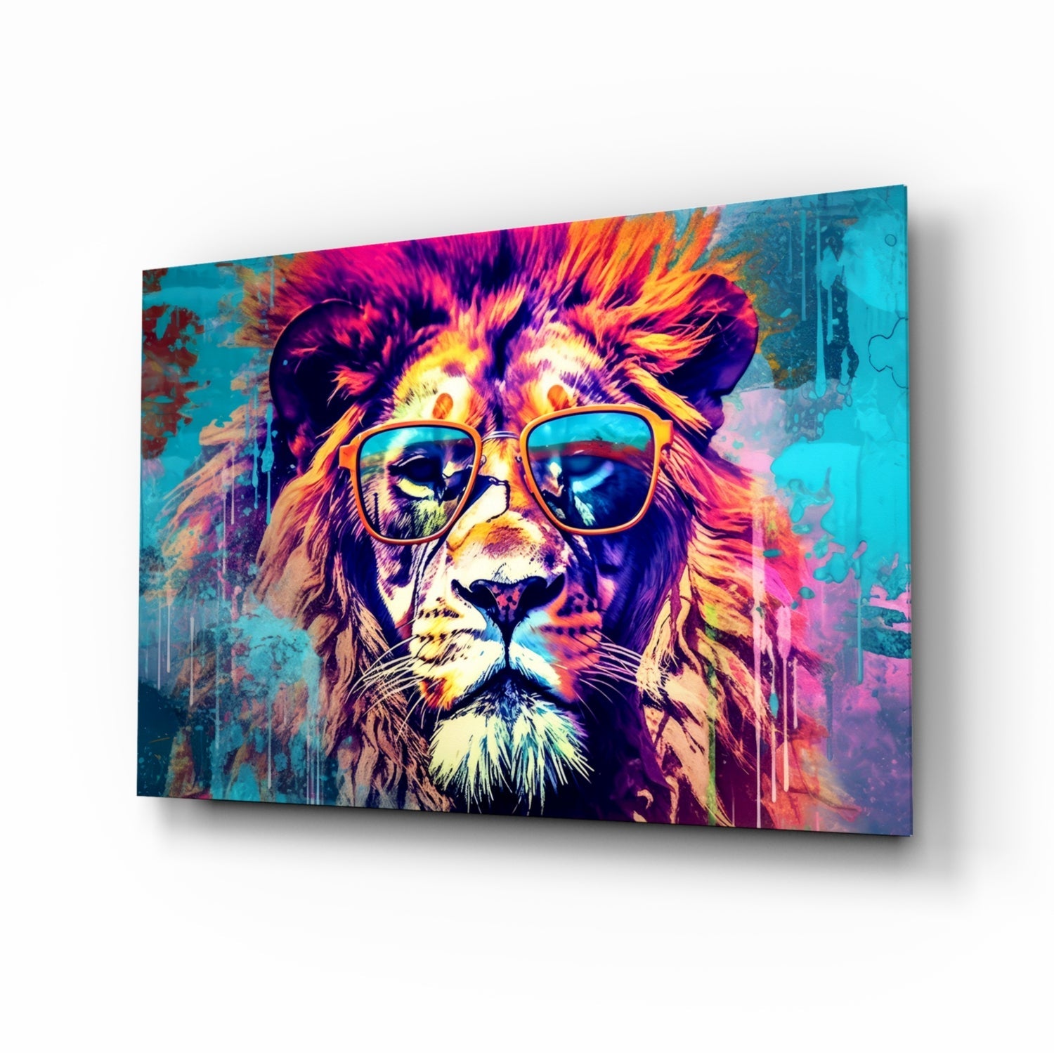 Cool Lion Glass Wall Art || Designer Collection.
