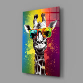Cool Giraffe Glass Wall Art || Designer Collection.