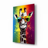 Cool Giraffe Glass Wall Art || Designer Collection.