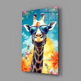 Cool Giraffe Glass Wall Art || Designer Collection.