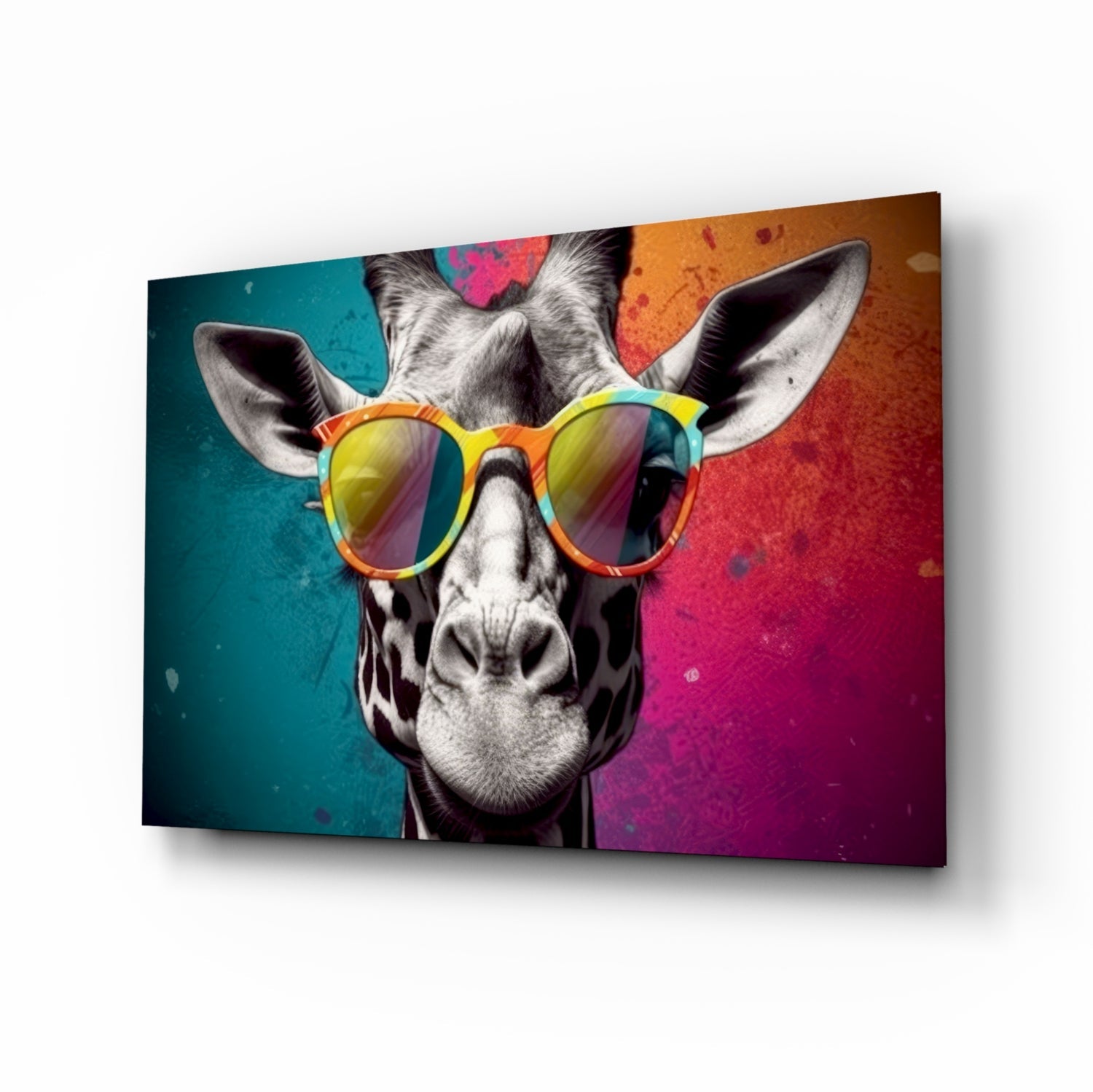 Cool Giraffe Glass Wall Art || Designer Collection.