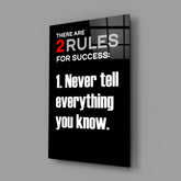 Rules of Success Glass Wall Art || Designer Collection.