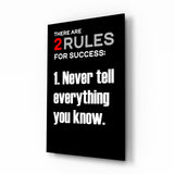 Rules of Success Glass Wall Art || Designer Collection.