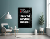 Rules of Success Glass Wall Art || Designer Collection.