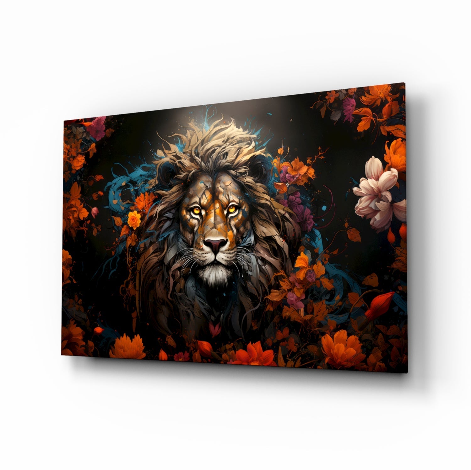Lion Glass Wall Art || Designer Collection.